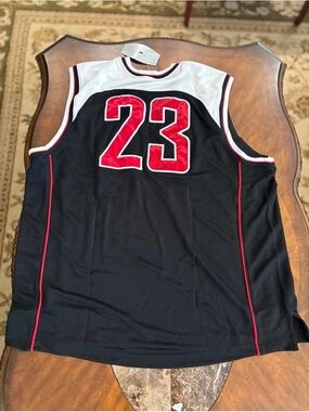 Vintage 2003 Air Jordan Black and red basketball jersey 23 on the back size 2XL